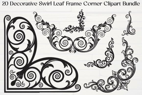 Download Decorative Swirl Leaf Frame Corner - Leaf Collection
