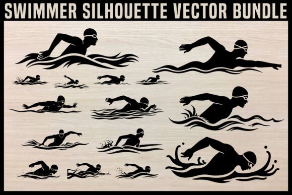 Download Swimmer Silhouette Vector Bundle | Swimming SVG Clipart - Silhouette vector bundle Collection