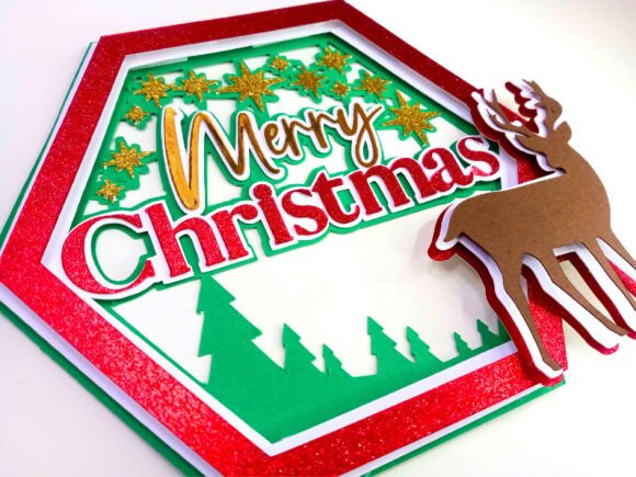 Download SVG Cake Topper Merry Christmas Reindeer - Merry Collection
